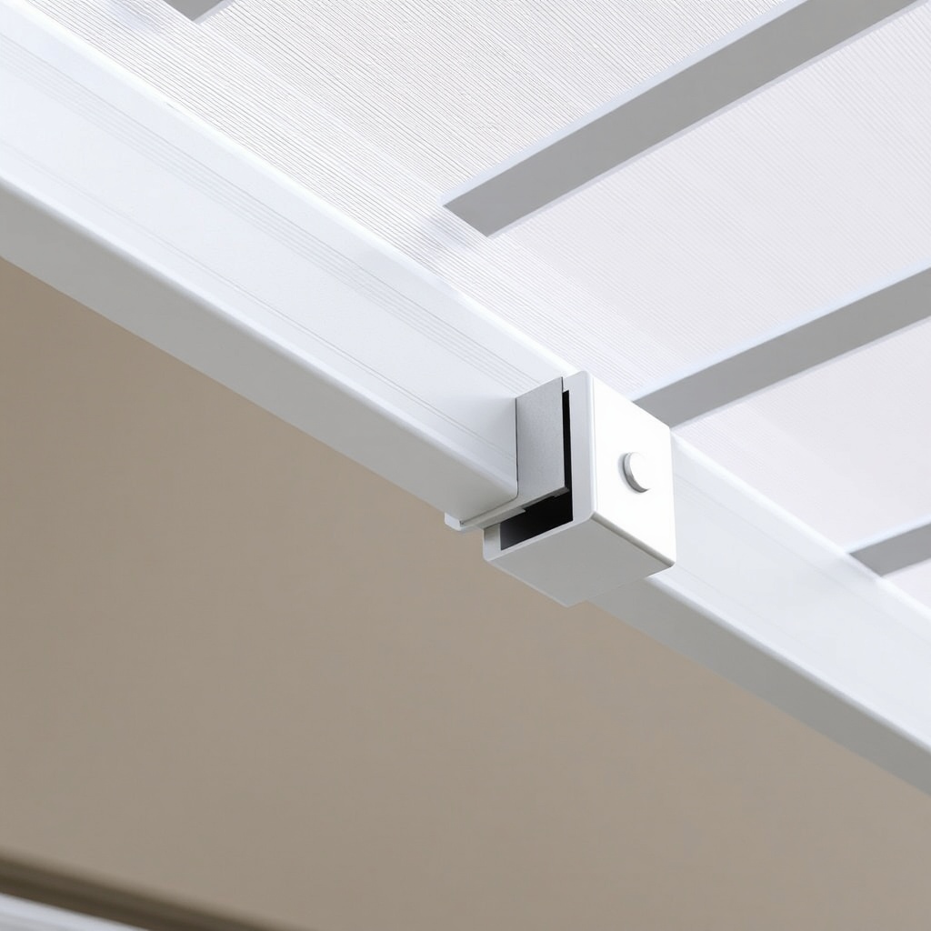 A close-up photorealistic photo showing the extruded aluminum profile of a Fiamma F45 Pro