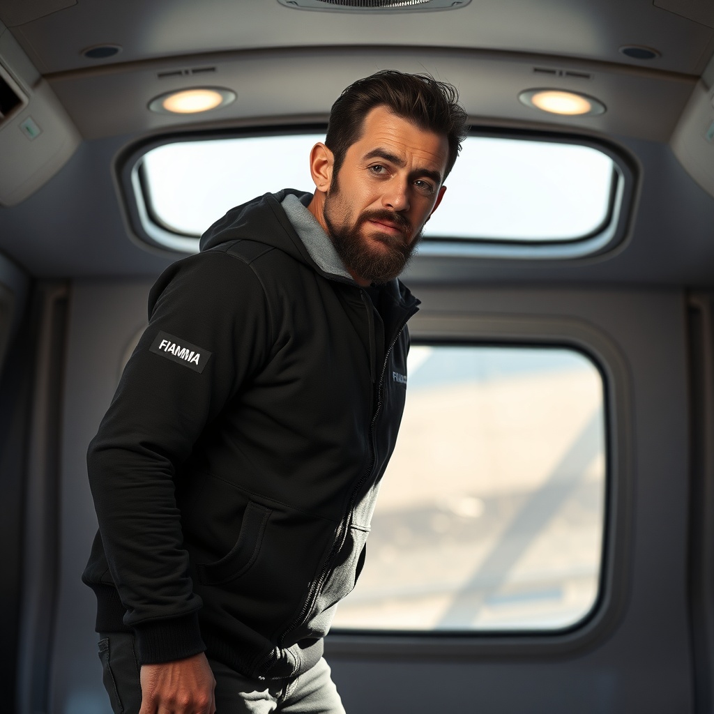 Fiamma F45 Pro altında oturan bir kişi