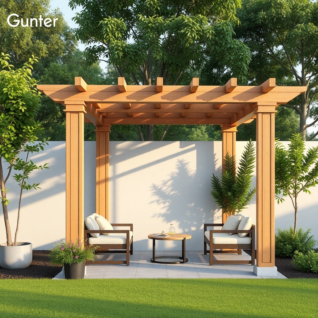 Gerçekçi bir fotoğraf: Gunter 3x4m ahşap pergola