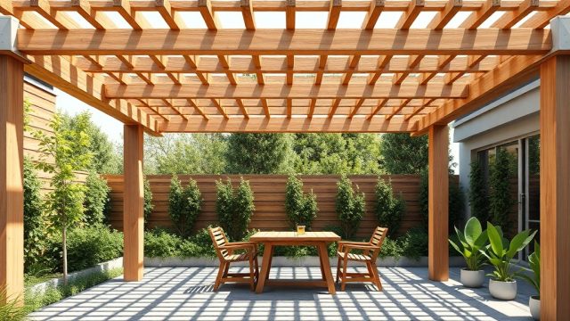 Gunter 3x4m Ahşap Pergola Enerji Verimliliği ve Güneş Koruması